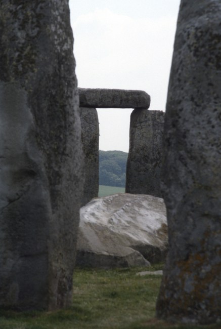 In among the standing stones.